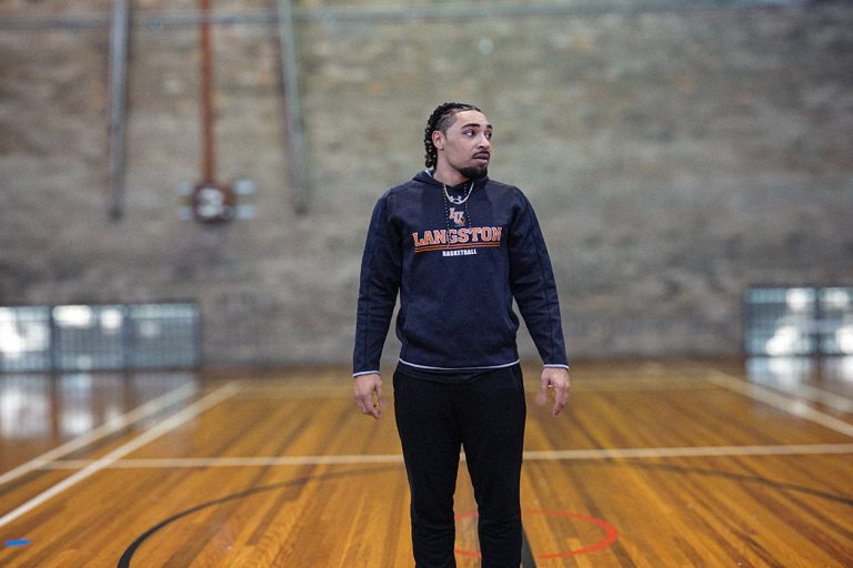 Harbour City basketball Trainer Keeto Browne standing on the court