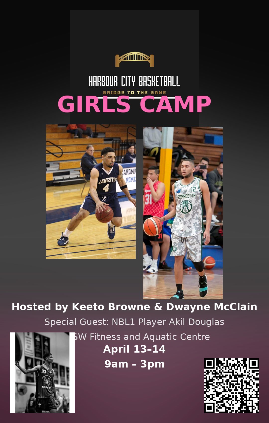 Elite Girls basketball camp (Age 10- 16) April 13 & 14